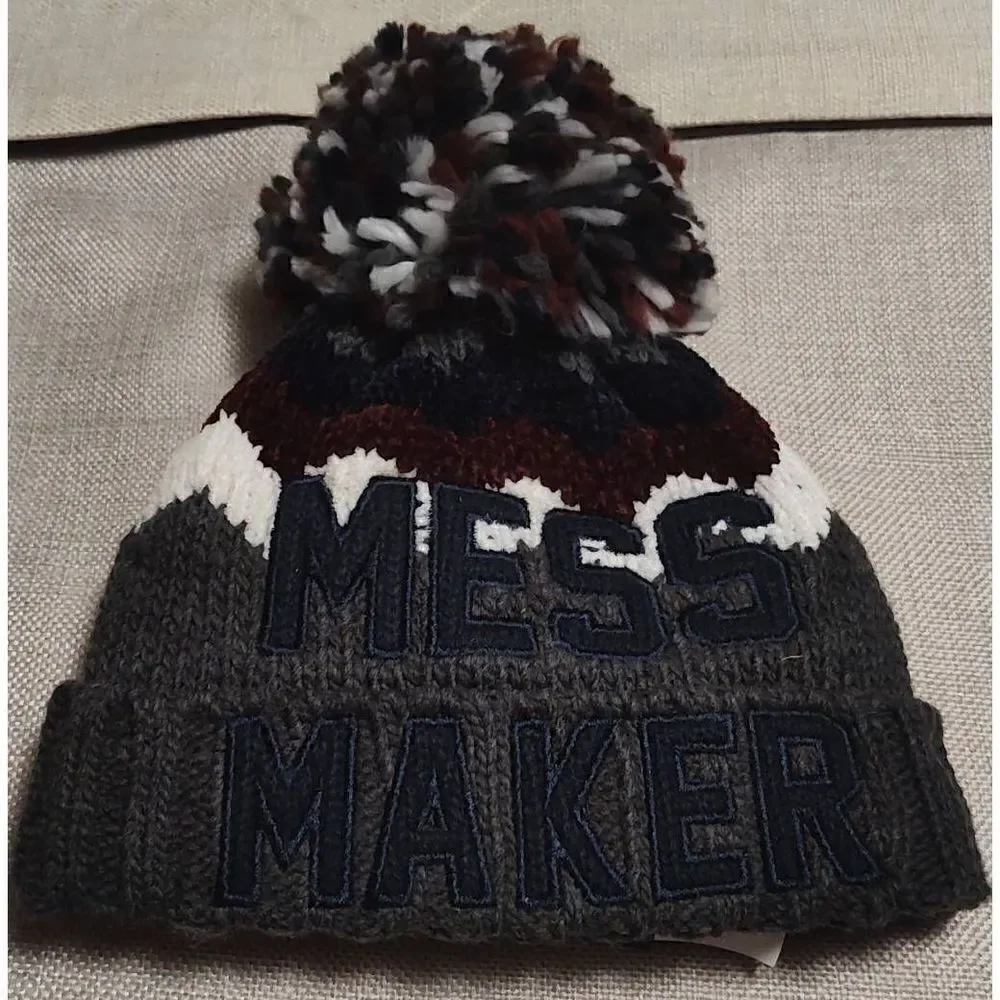 THE CHILDREN'S PLACE TOBOGGAN XS 6-12 mo. MESS MAKER pompom. New no tags.